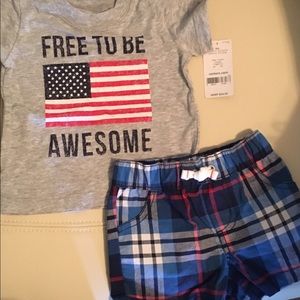 Flag  shirt and shorts