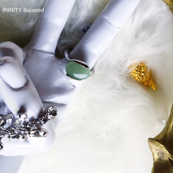 . {JADE} + Silver cocktail ring 6 - Picture 1 of 8