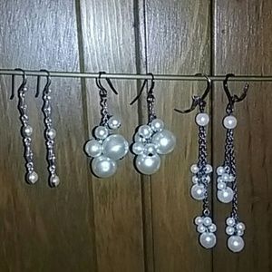Lot of Faux Pearl Earrings