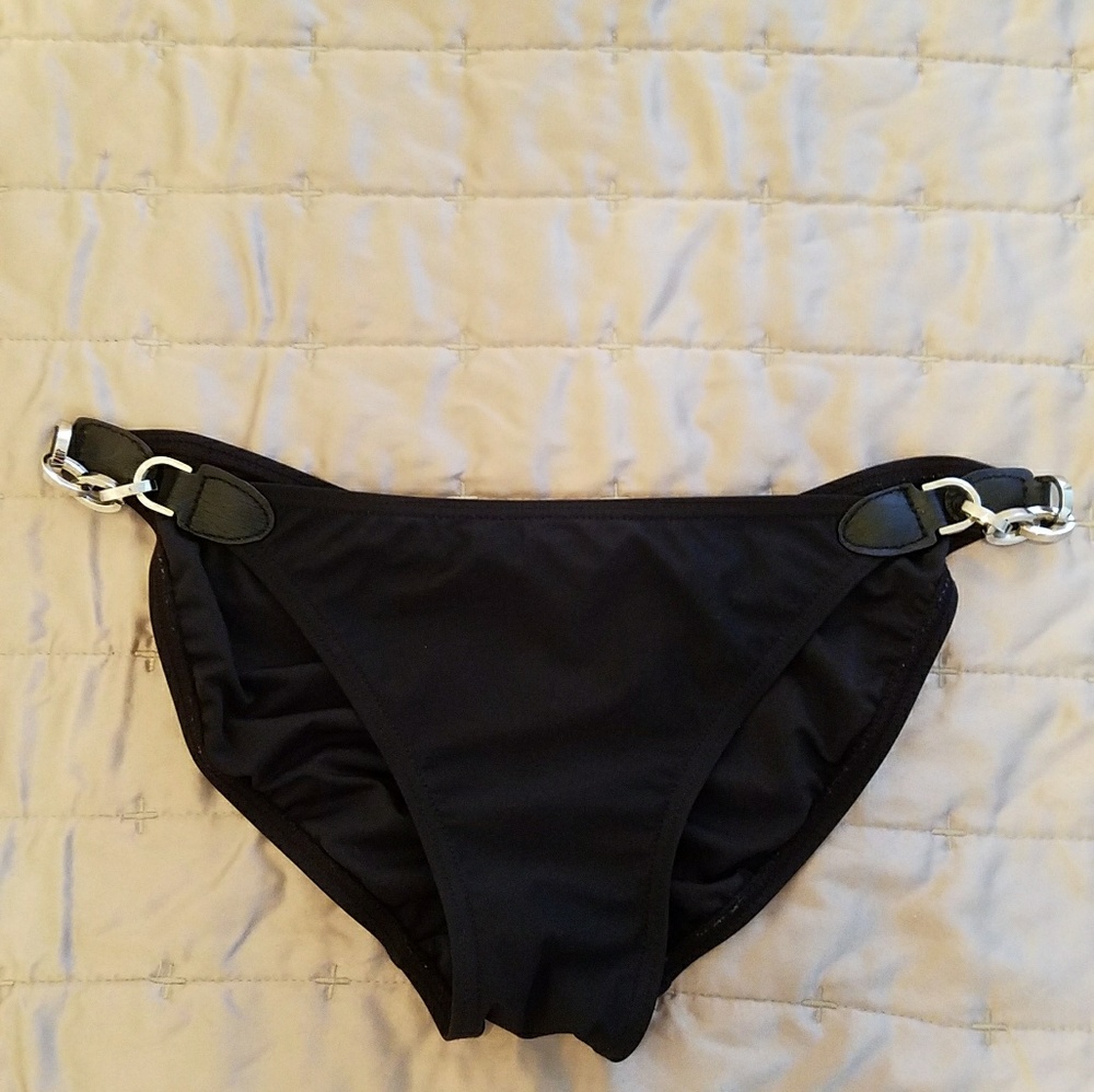 Michael Kors scrunchy black bikini bottoms