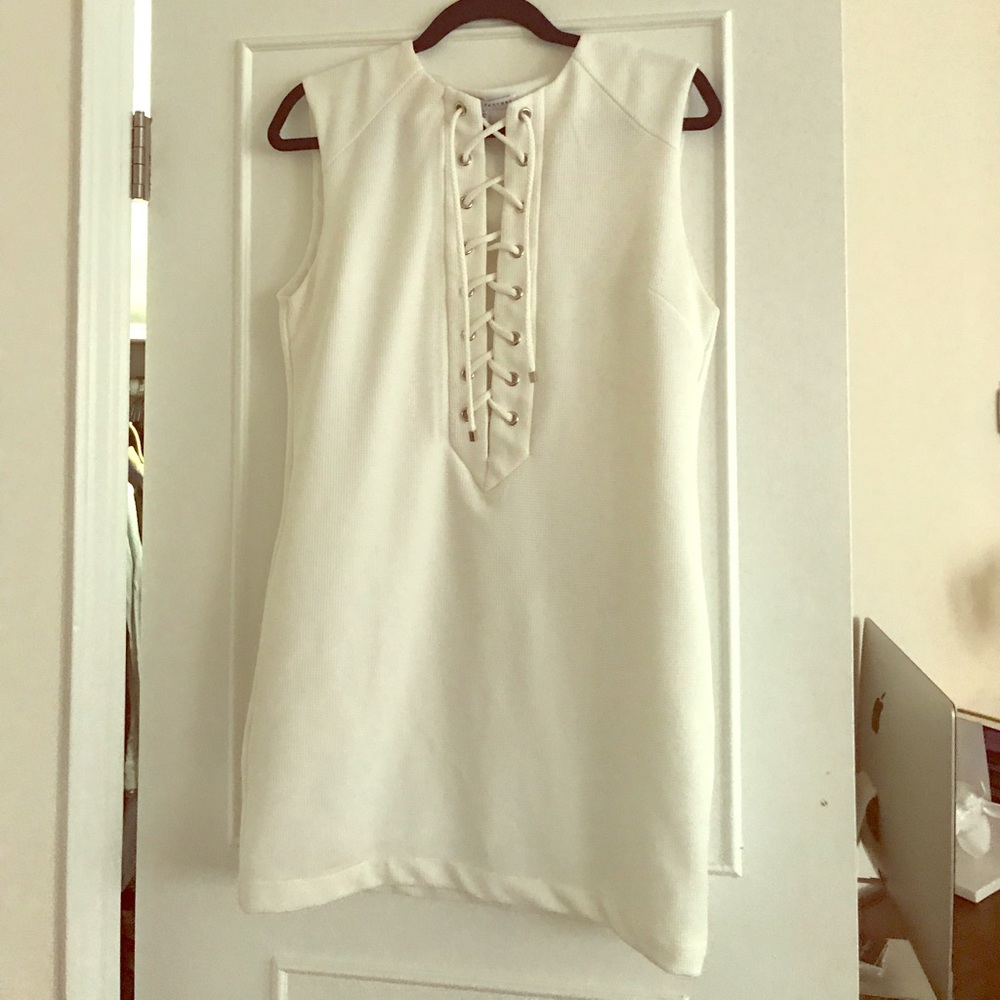English Factory White Lace Up Dress