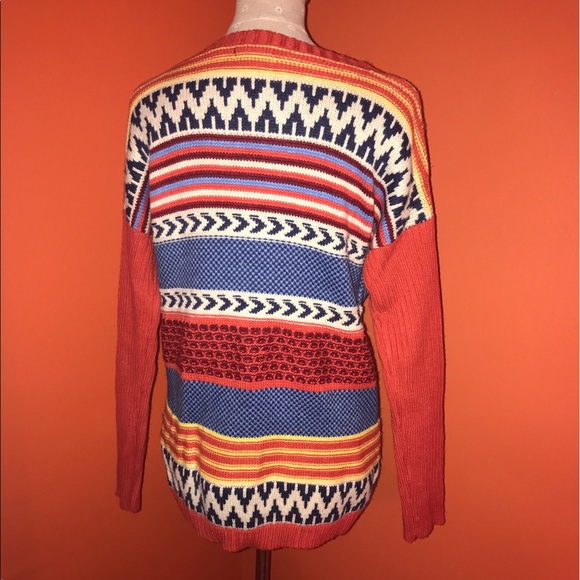 MISS SASA~Muticolor Knit~GRANDDAD" Sweater~ M - Picture 4 of 6