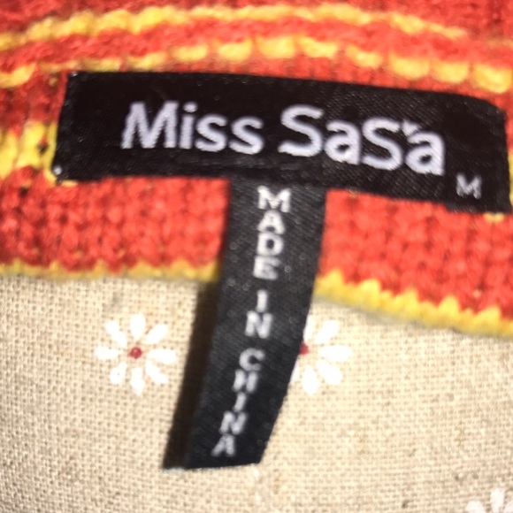 MISS SASA~Muticolor Knit~GRANDDAD" Sweater~ M - Picture 6 of 6