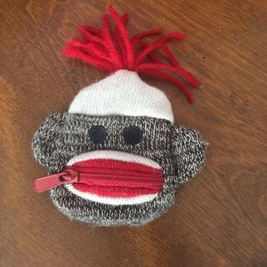 Sock monkey coin purse