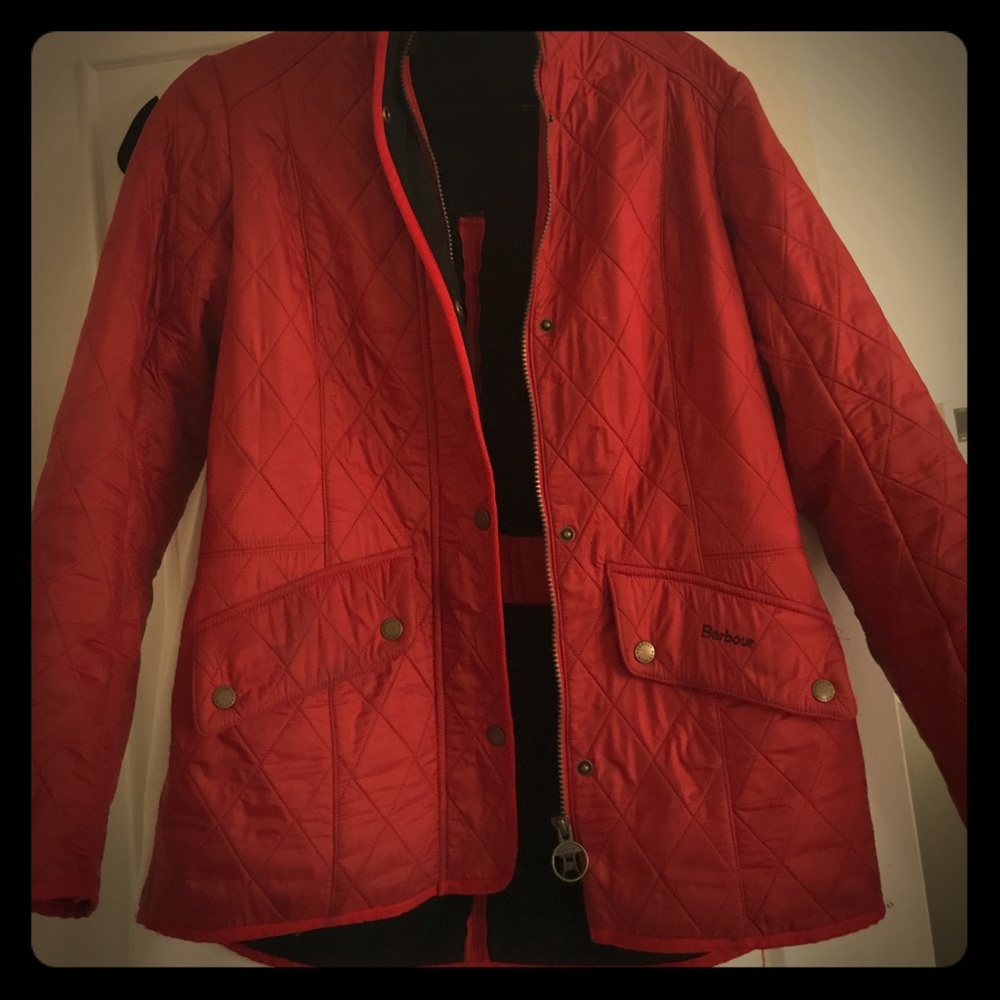 Red Barbour Calvary polarquilt Quilted Jacket