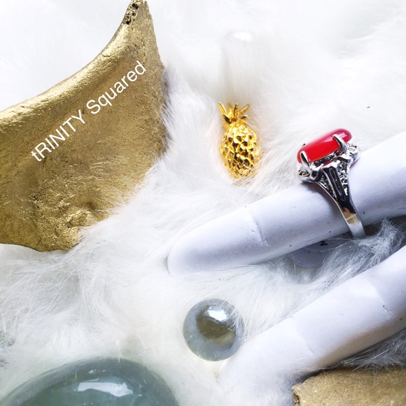 . {MARS} Red gemstone + silver ring 8 - Picture 4 of 8