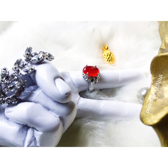 . {MARS} Red gemstone + silver ring 8 - Picture 6 of 8