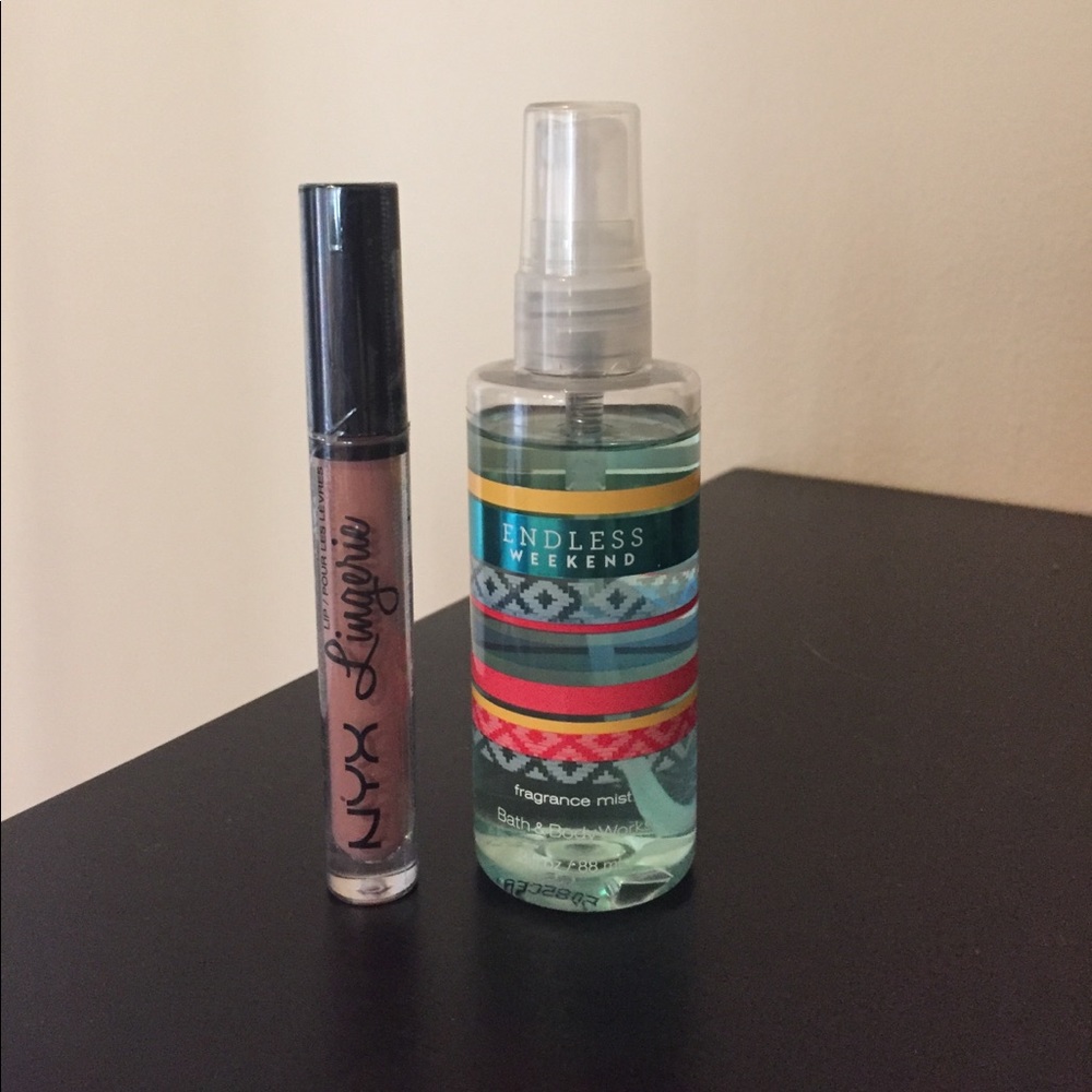 Baths and body works  fragrance and NYX lipstick