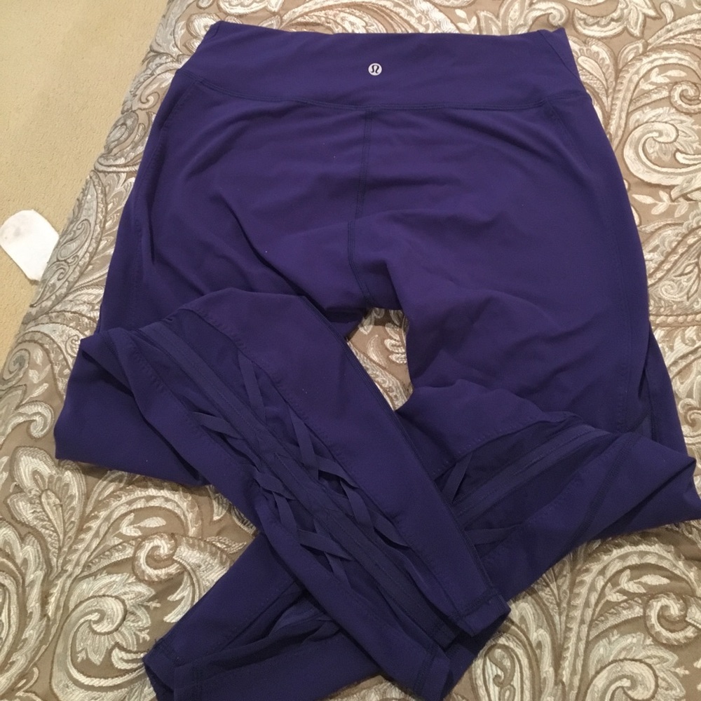 Lulu lemon yoga pants criss cross mesh