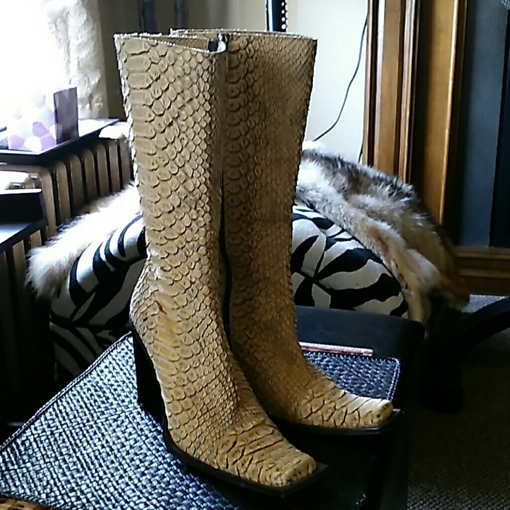 Authentic snake skin boots