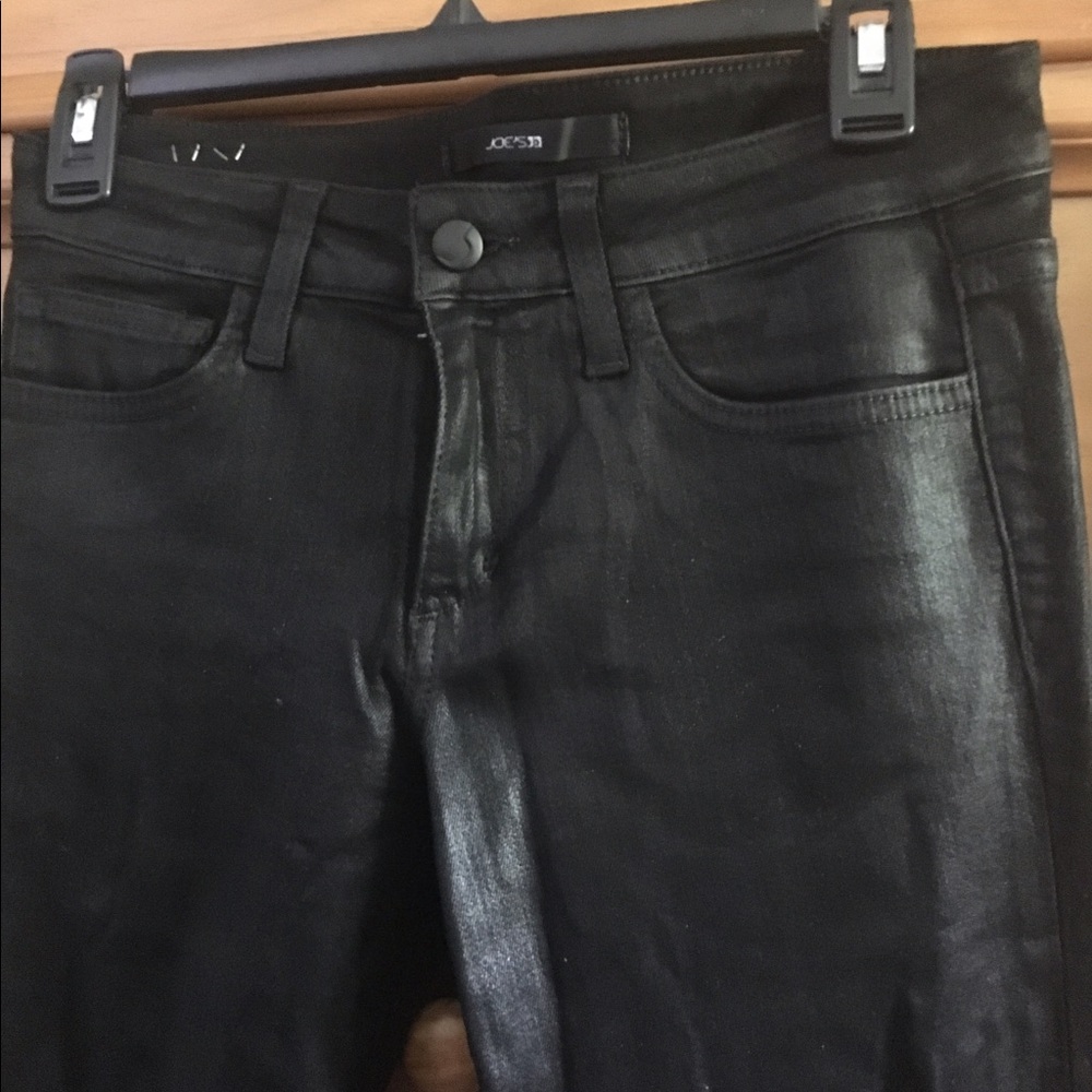 Joe's wax coated Skinny Ultra Slim Fit black jeans