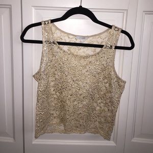 Sparkly lace crop top