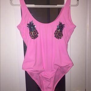 Top Shop Sequin Pineapple One-Piece Swimsuit