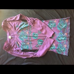 Free People purple long sleeve shirt