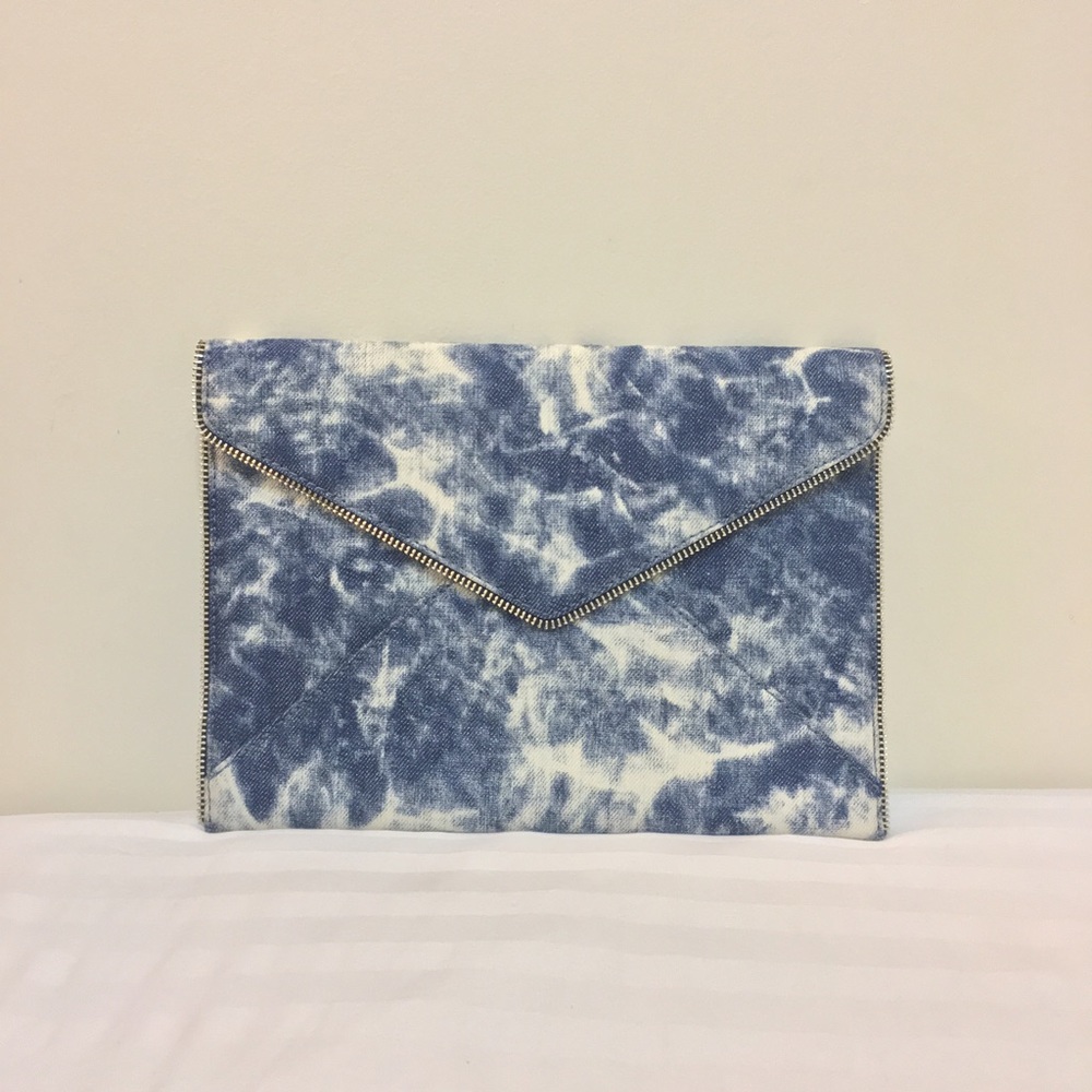 Rebecca Minkoff Leo Envelope Clutch Tie Dye Denim