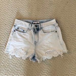 Lace cutoff shorts