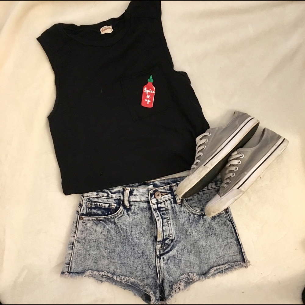 High Rise/ High Waisted Denim Jean Shorts