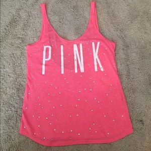 PINK bedazzled tank top