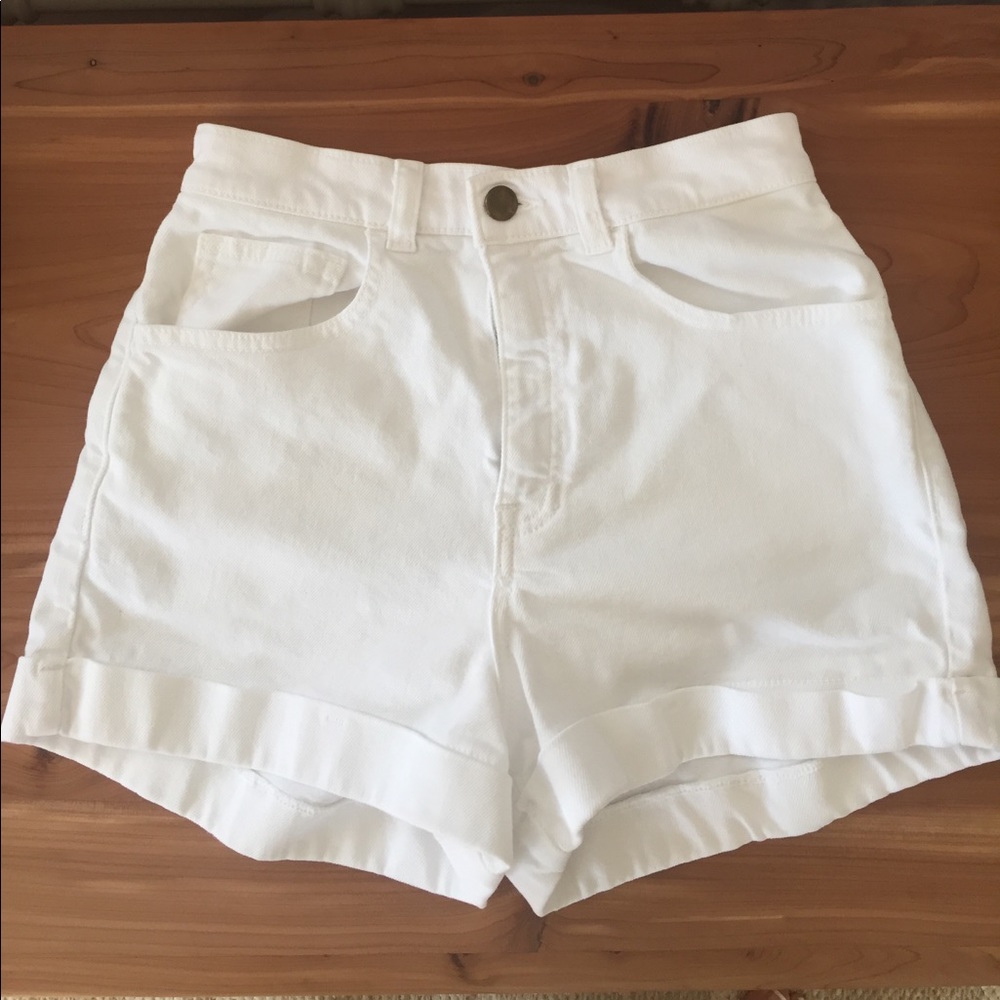 NEW American Apparel high rise white Jean shorts