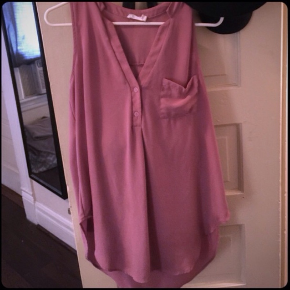 LUSH Nordstrom Mauve Rose Chiffon Tunic Blouse S