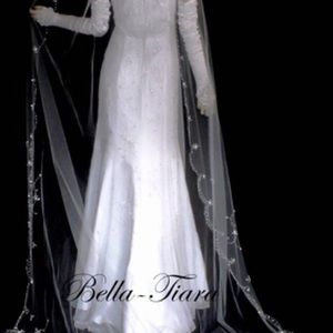 Crystal beaded cathedral veil