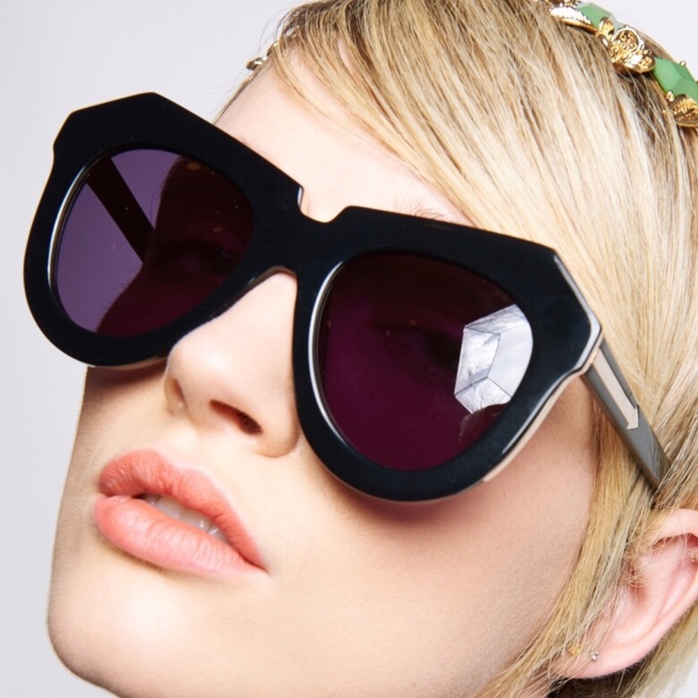 Karen Walker Black Oversized Sunglasses