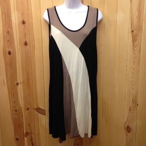 Black, tan, cream tunic