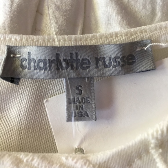 Offwhite Charlotte Russe peplum top - Picture 2 of 3