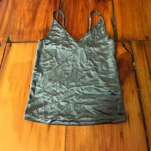 American Eagle xs grey velvet crop top