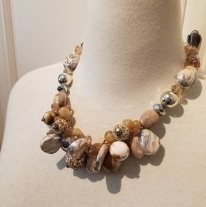 Statement Peice Stone & Beeded Necklace