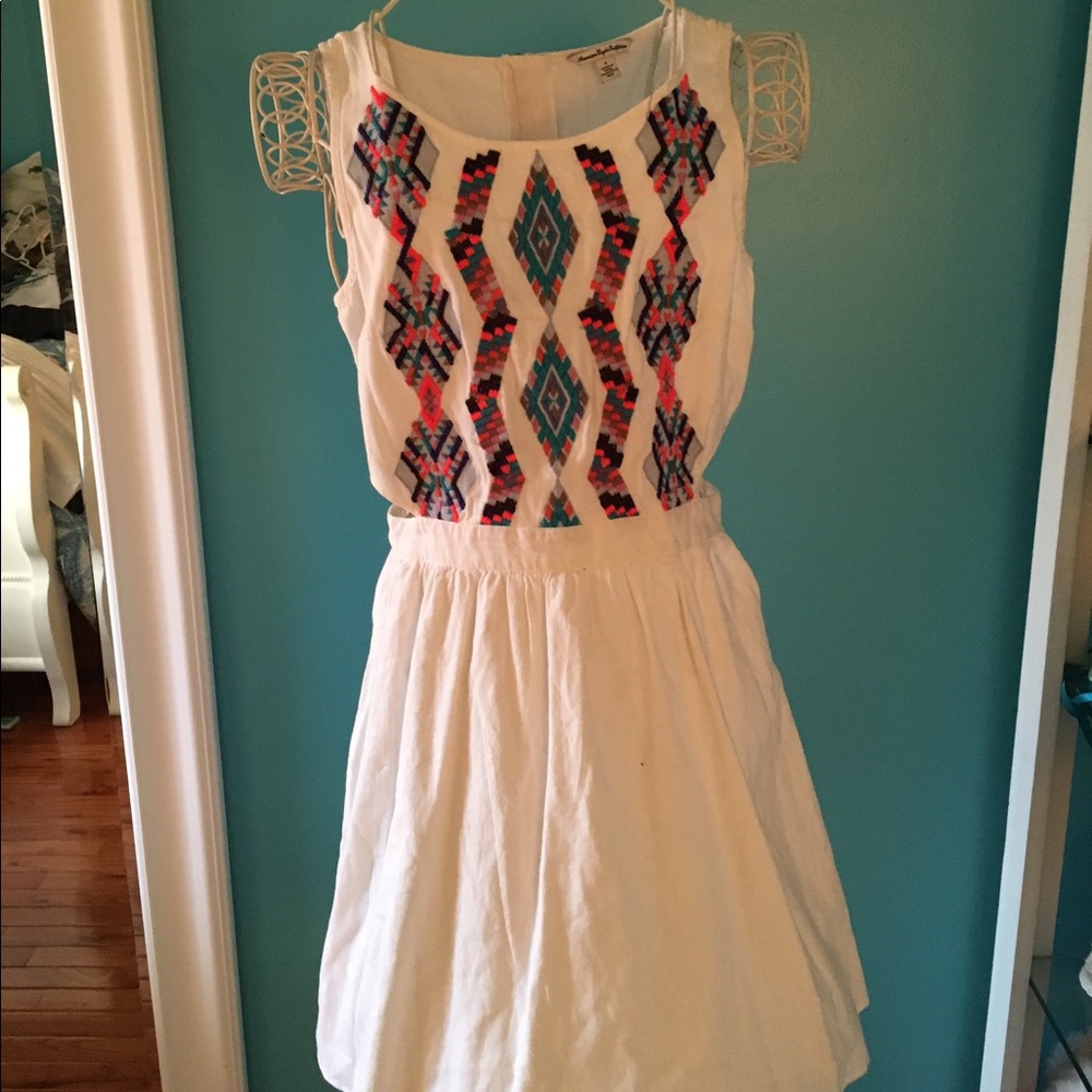White fit and flare dress
