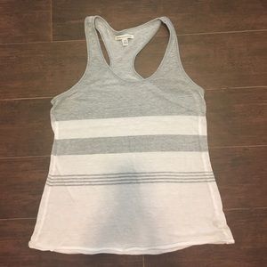 American eagle gray and white striped tank top