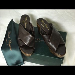 Robert Clergerie Pavane brown platform sandal new