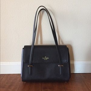 Black Leather Kate Spade Handbag