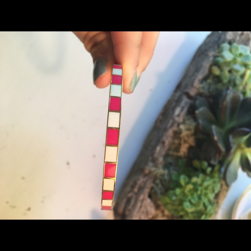 Pink and white stripped Kate Spade Bangle