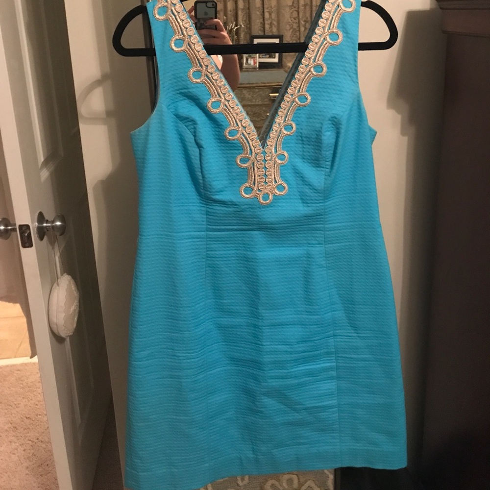 Blue and Gold Lilly Pulitzer Dress