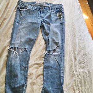 Hollister distressed straight leg jeans