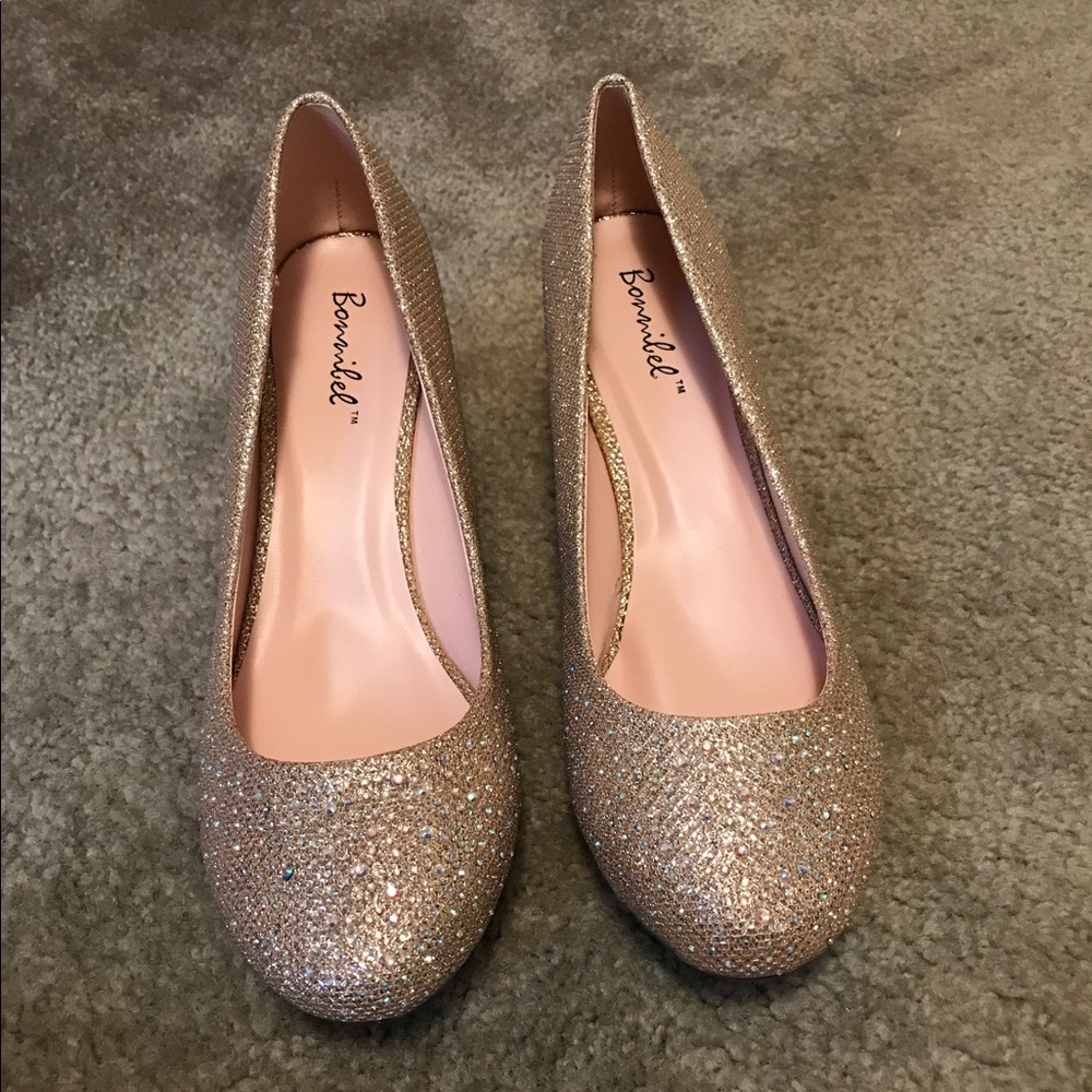 Champagne Sparkly High Heels