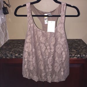 Small Mimi Chica brown flower lace blouse