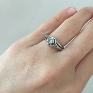 Diamond & sterling silver promise/engagement ring