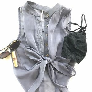 Sheer cropped tie tank