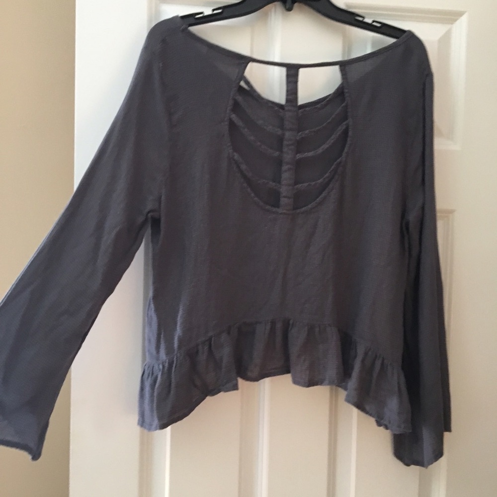 Charcoal flowy crop top