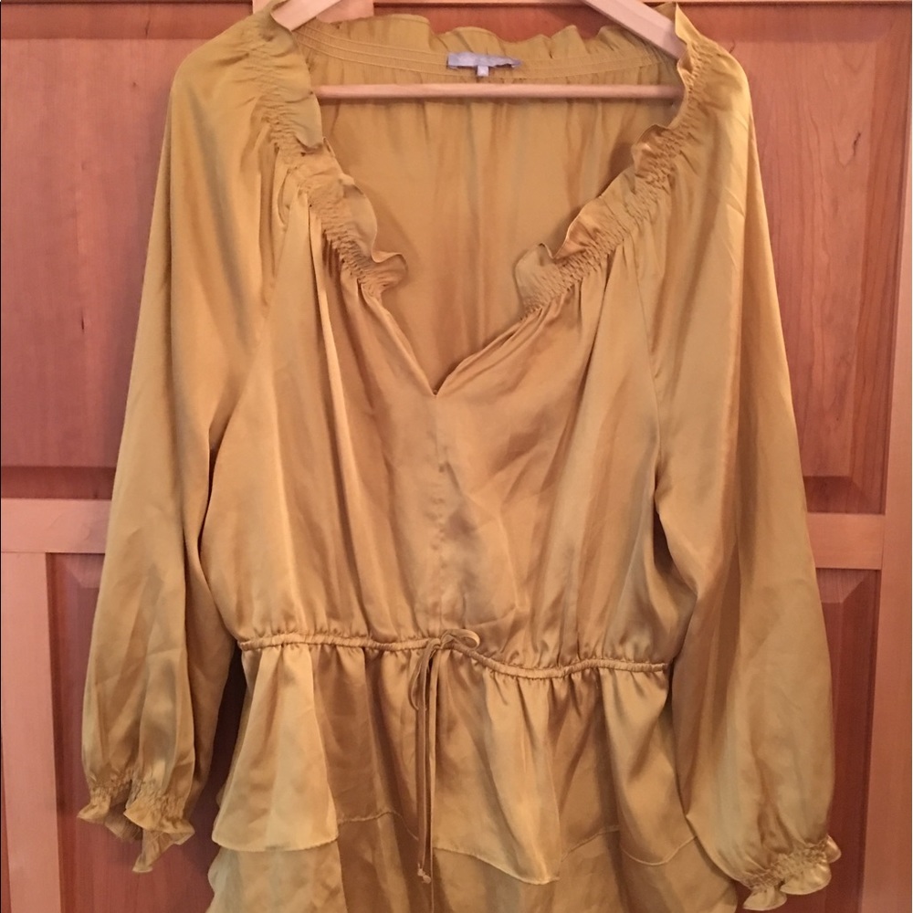 Mustard yellow silk top