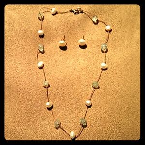 Sweet and dainty necklace and earrings.