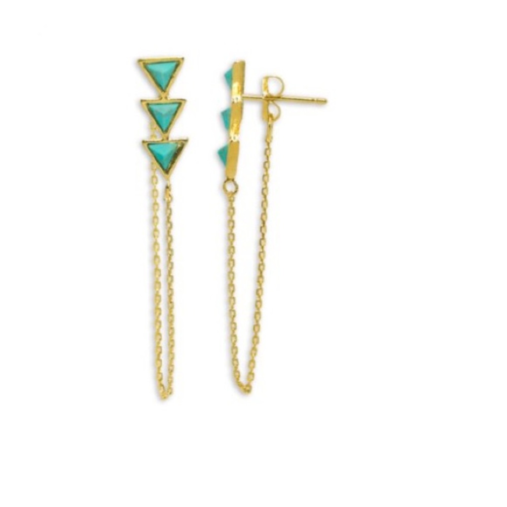 Stud triangle dangle earrings