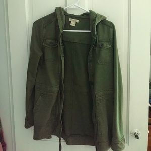 Xs lucky brand olive green sweatshirt/jacket