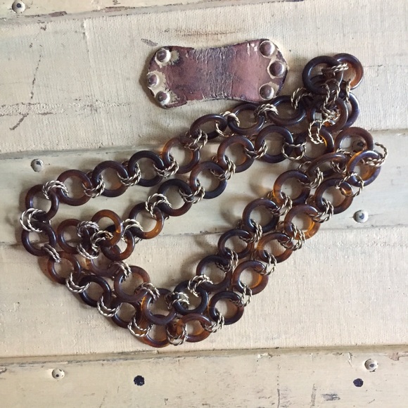 BOHO VINTAGE STYLE ETHEREAL LINK CHAIN NECKLACE - Picture 2 of 2