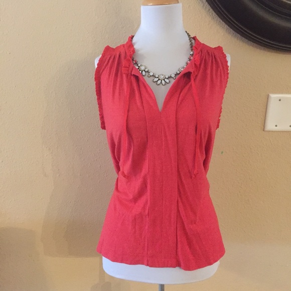Anthropologie Meadow Rue Coral Sleeveless Top - Picture 1 of 8