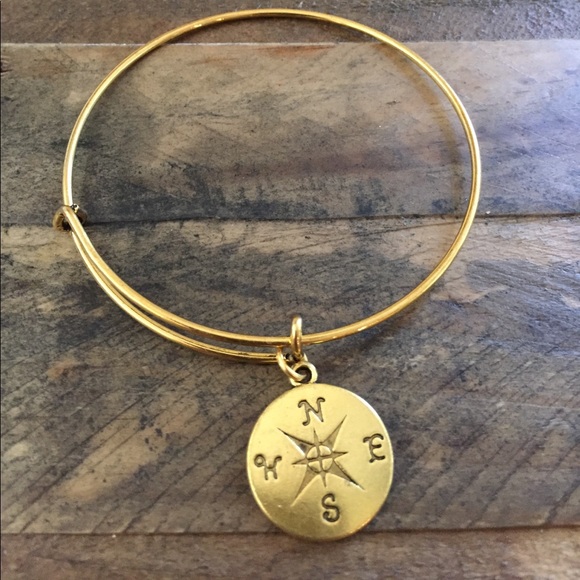 Goldtone Compass Boho Layering Statement Bracelet - Picture 2 of 3