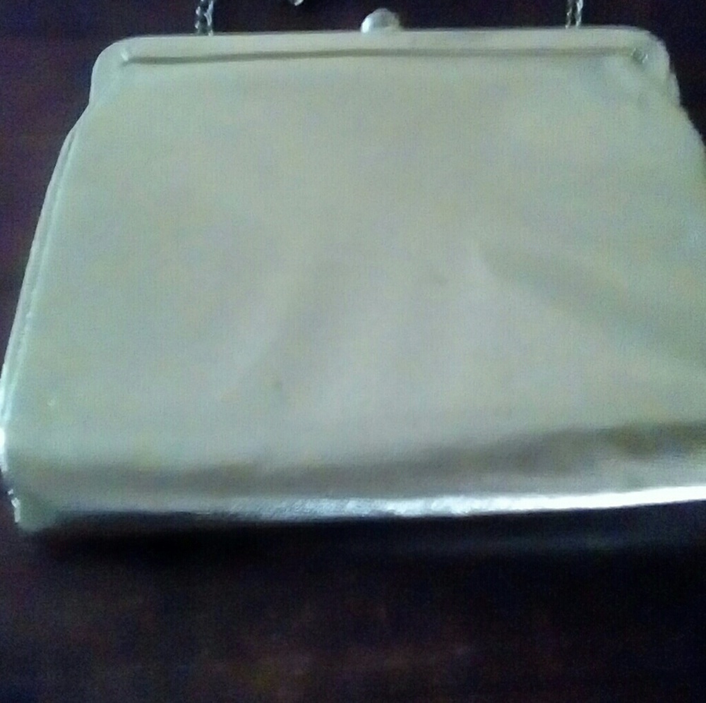 Gold evening bag with chain strap